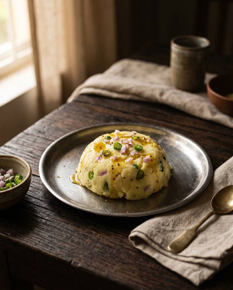 Aloo Pitika, a Assam dish, 95 kcal per serving