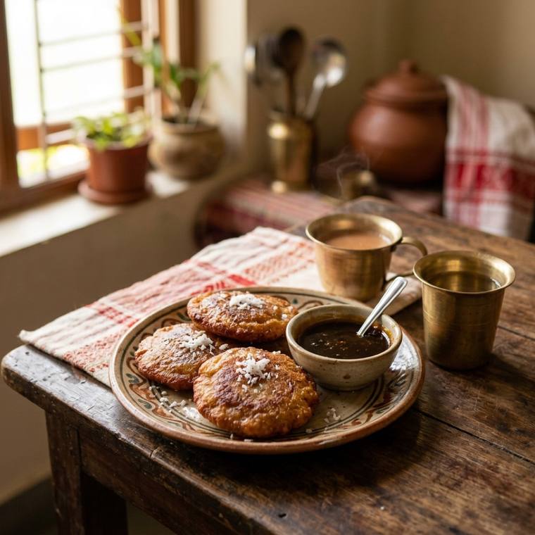 Ghila Pitha, a Assam dish, 490 kcal per serving