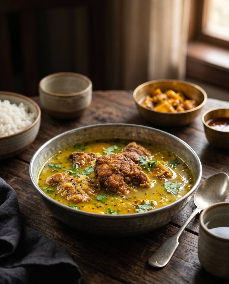 Masor Tenga, a Assam dish, 178 kcal per serving