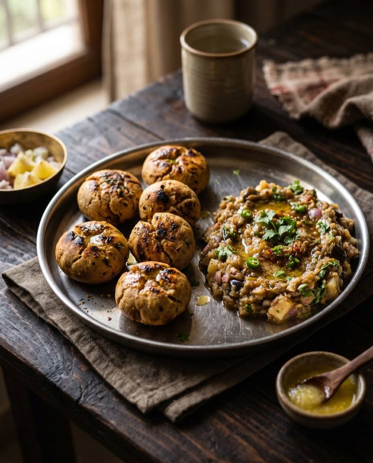 Litti Chokha, a Bihar dish, 315 kcal per serving