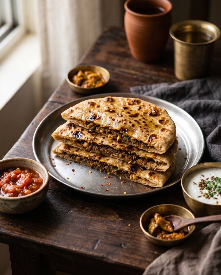 Sattu Paratha, a Bihar dish, 312 kcal per serving