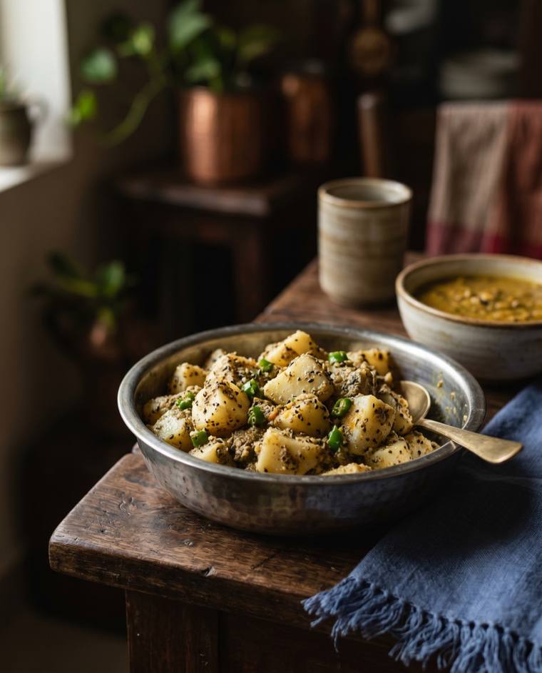 Aloo Posto, a West Bengal dish, 143 kcal per serving