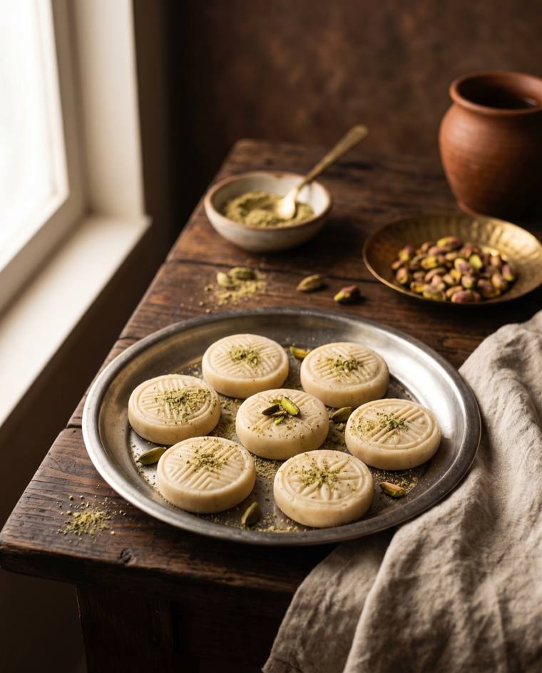 Sandesh, a West Bengal dish, 208 kcal per serving