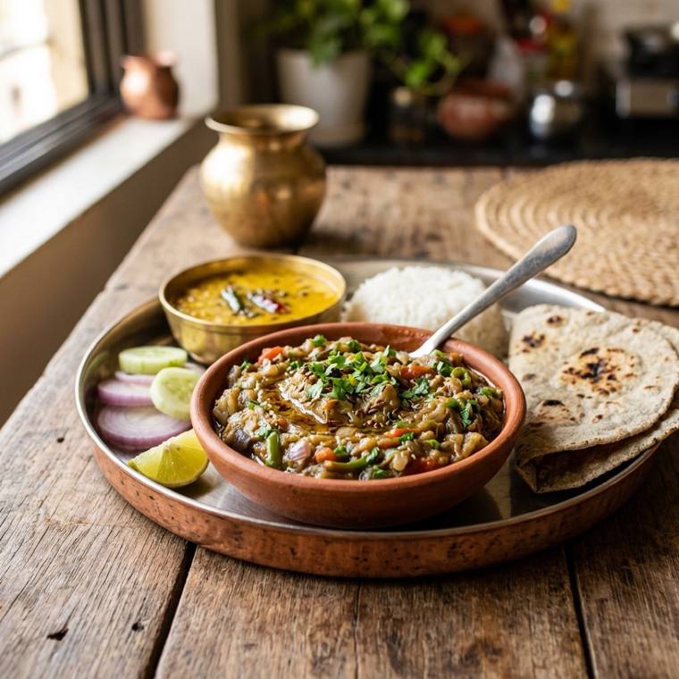 Baingan Bharta, a Chhattisgarh dish, 171 kcal per serving