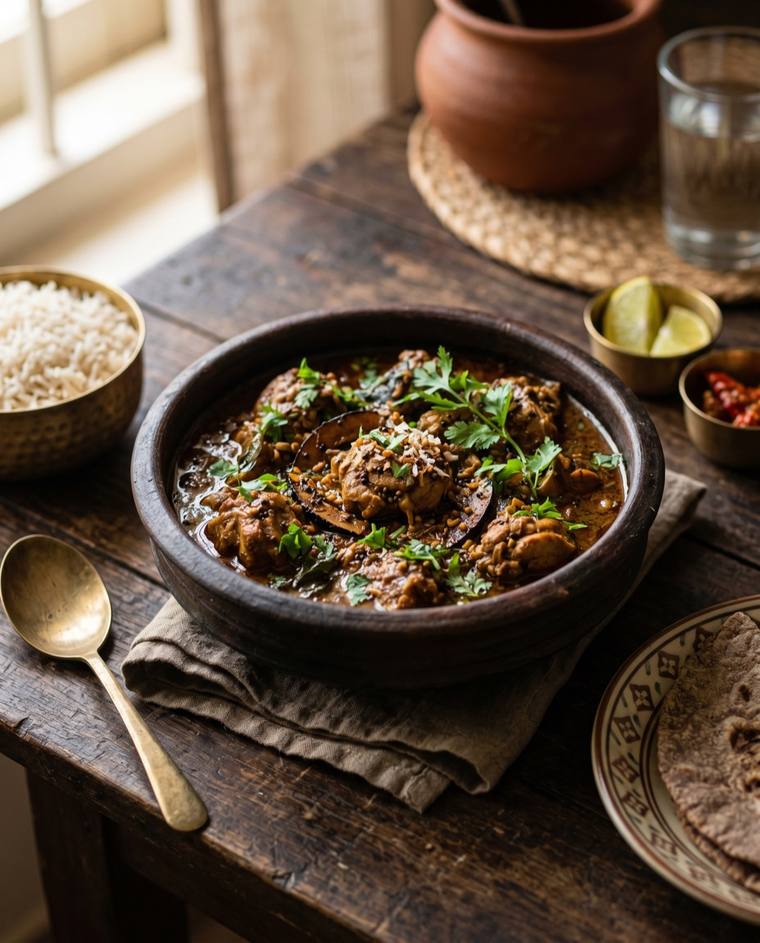 Chicken Xacuti, a Goa dish, 391 kcal per serving
