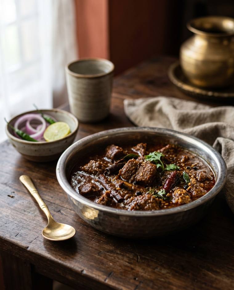 Sorpotel, a Goa dish, 232 kcal per serving