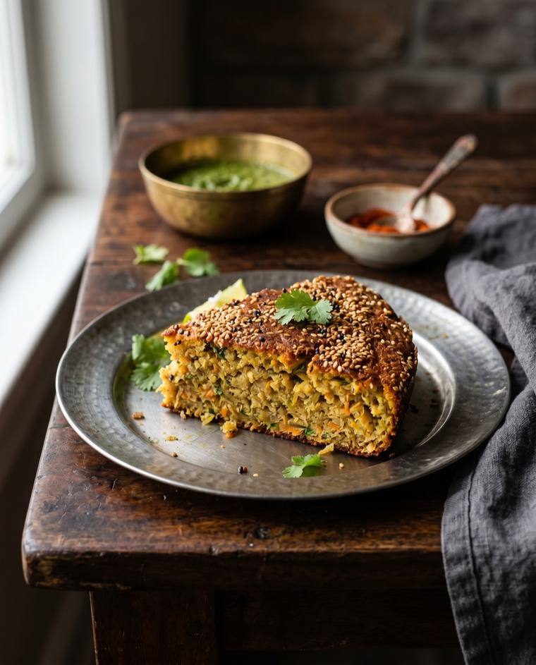 Handvo, a Gujarat dish, 204 kcal per serving