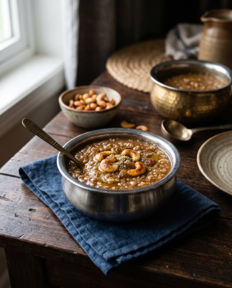 Lapsi, a Gujarat dish, 282 kcal per serving