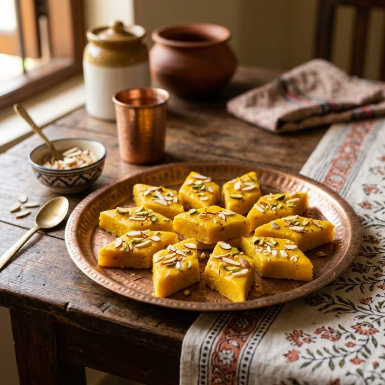 Mango Barfi, a Gujarat dish, 321 kcal per serving