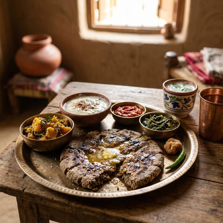 Bajra No Rotlo, a Haryana dish, 329 kcal per serving