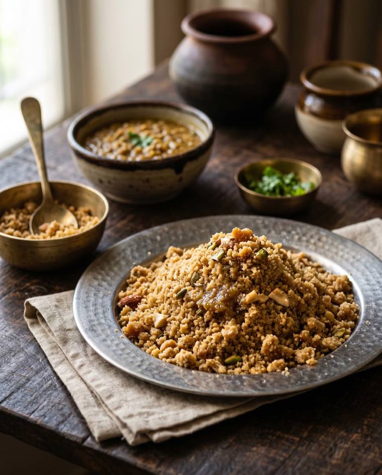 Churma, a Haryana dish, 257 kcal per serving