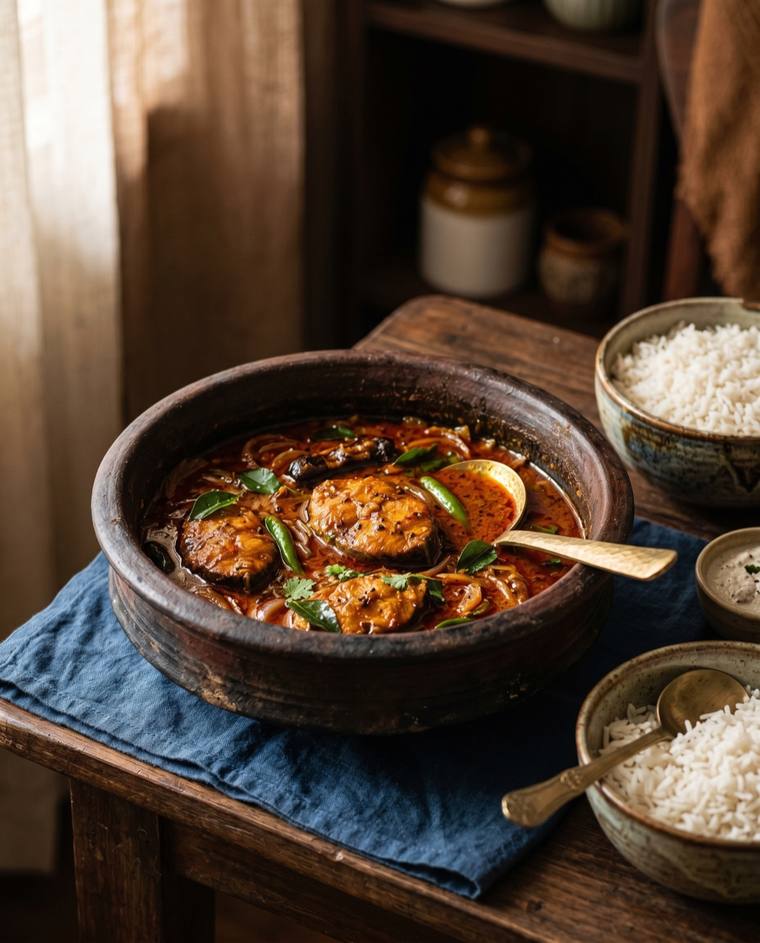 Kerala Fish Curry, a Kerala dish, 245 kcal per serving