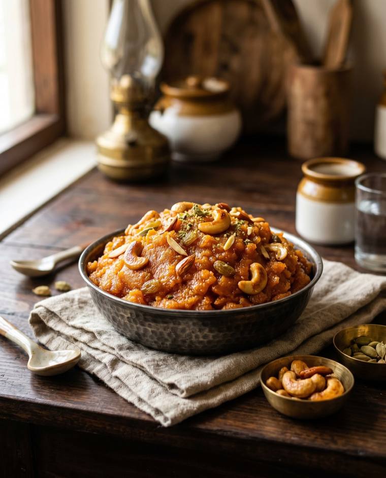Kesari Bath, a Karnataka dish, 384 kcal per serving