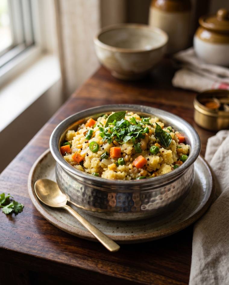 Khara Bath, a Karnataka dish, 236 kcal per serving