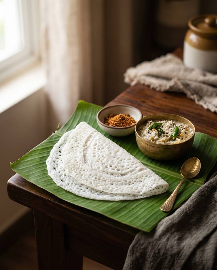 Neer Dosa, a Karnataka dish, 191 kcal per serving