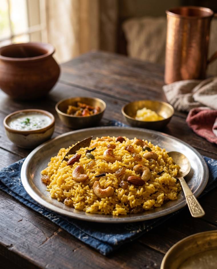 Modur Pulao, a Jammu & Kashmir dish, 304 kcal per serving