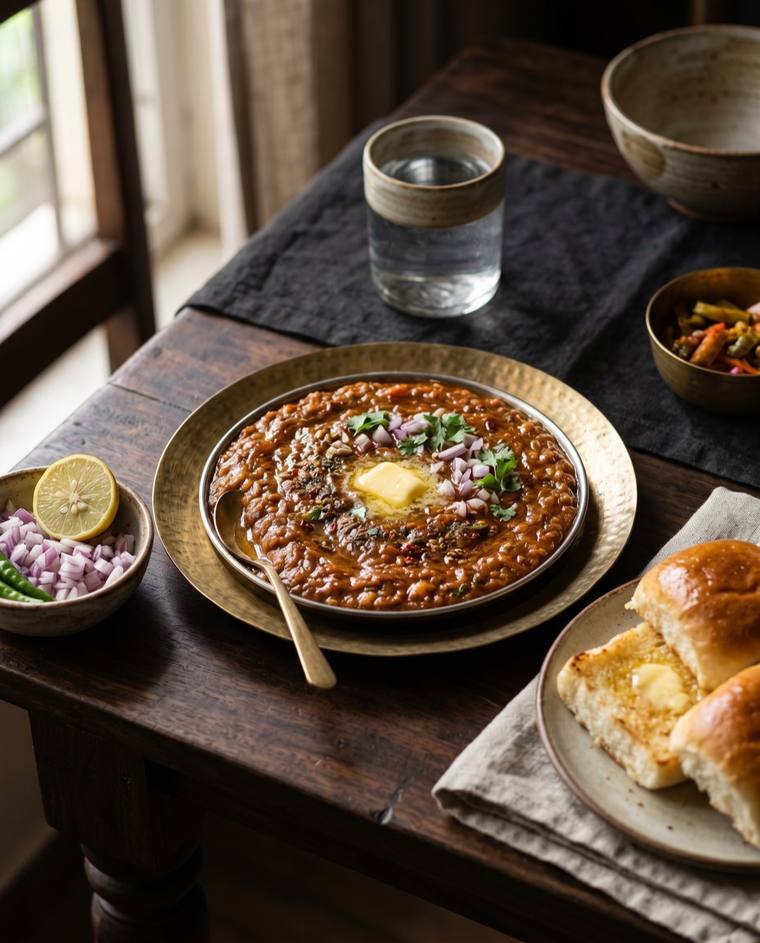 Pav Bhaji, a Maharashtra dish, 221 kcal per serving