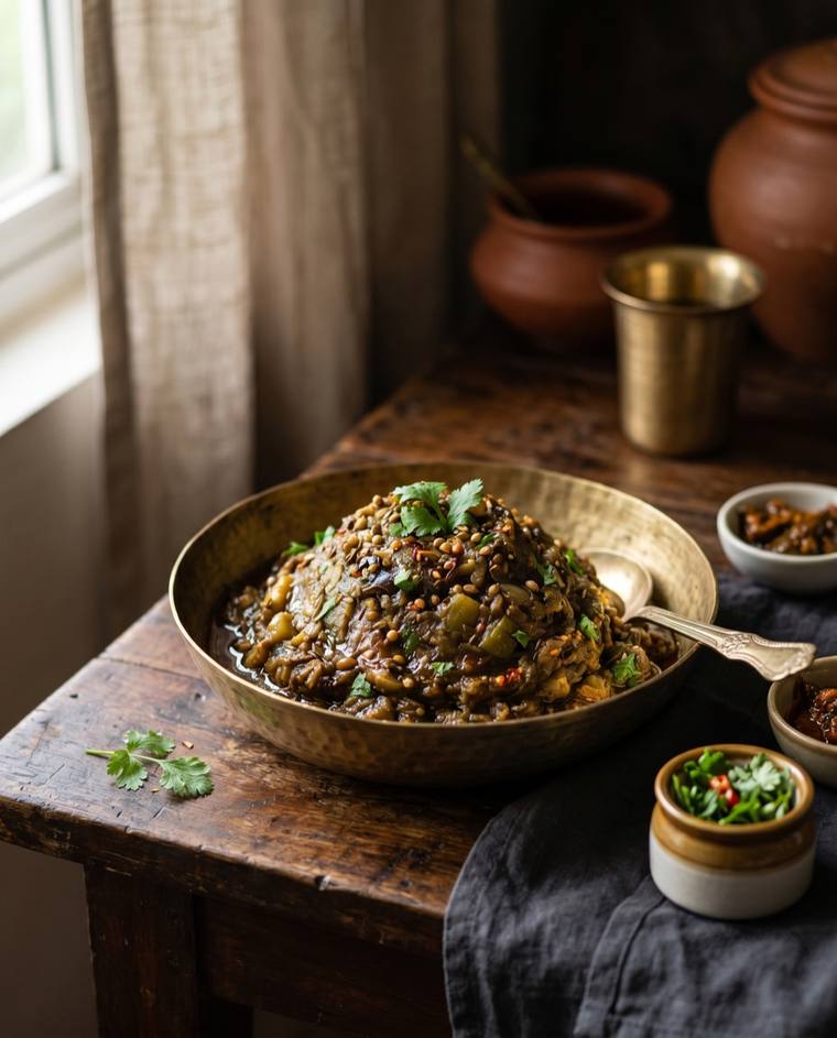 Eromba, a Manipur dish, 50 kcal per serving