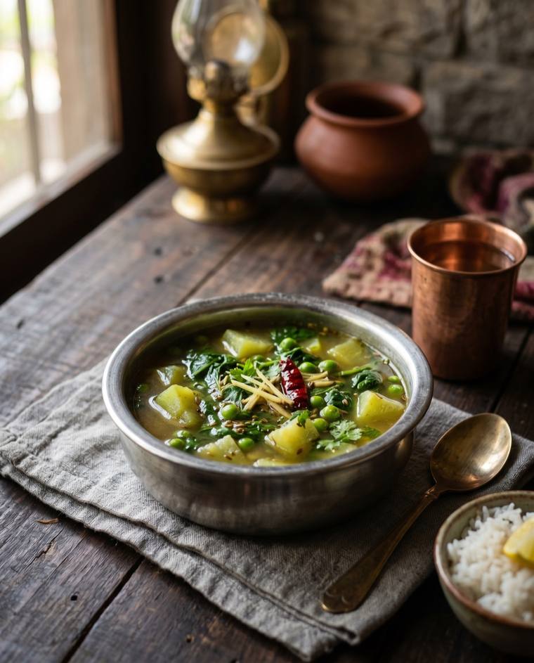Bai, a Mizoram dish, 27 kcal per serving