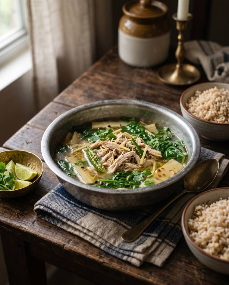 Chicken Bai, a Mizoram dish, 225 kcal per serving
