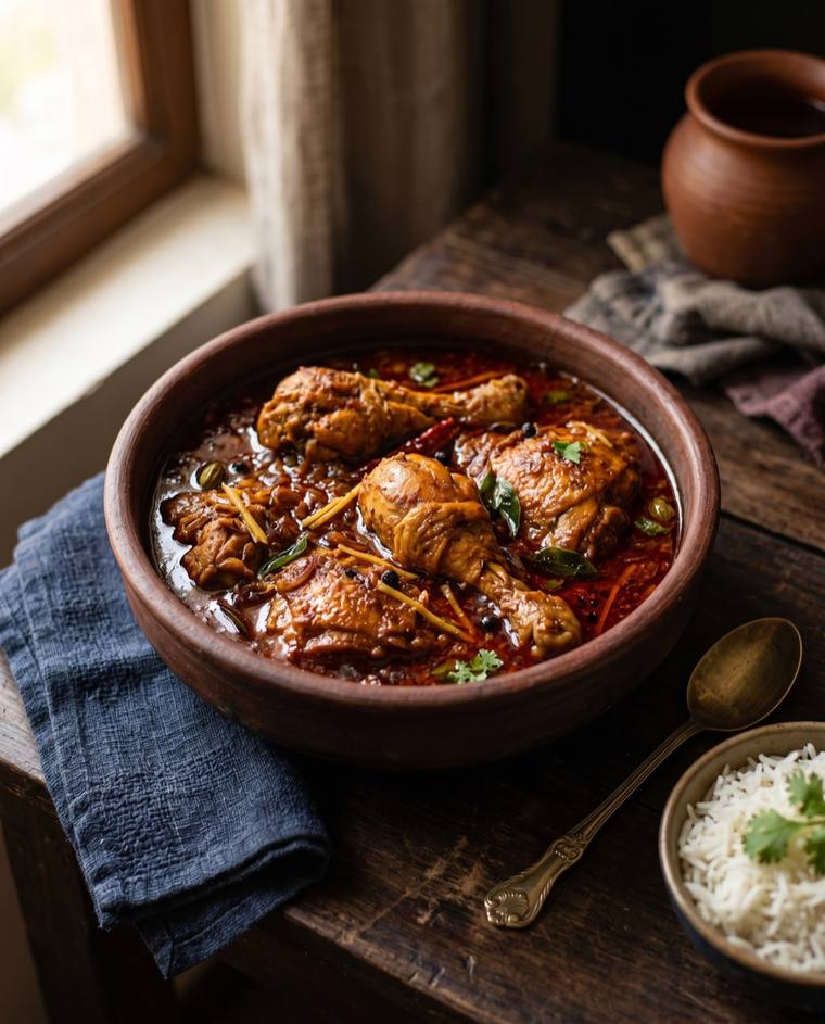 Naga Chicken Curry, a Nagaland dish, 300 kcal per serving