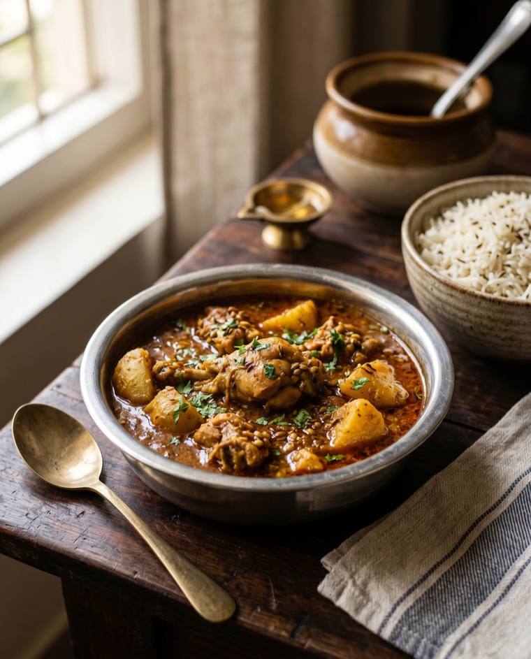 Kukuda Jhola, a Odisha dish, 338 kcal per serving