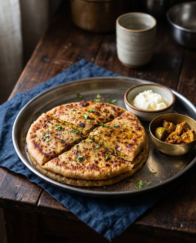 Aloo Paratha, a Punjab dish, 336 kcal per serving