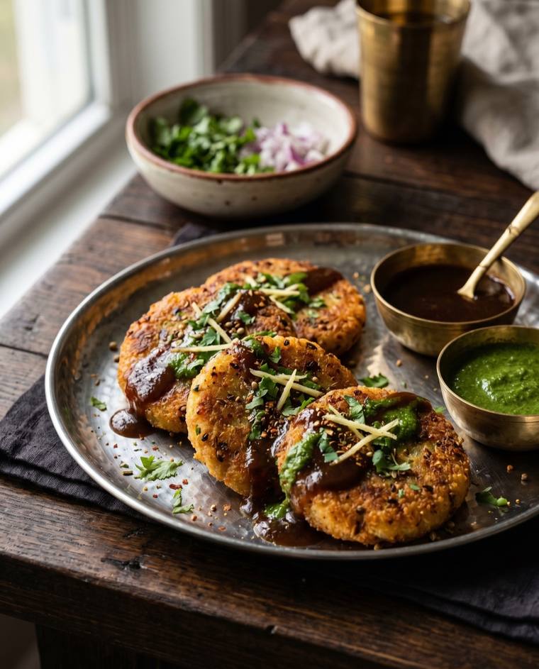 Aloo Tikki, a Punjab dish, 158 kcal per serving