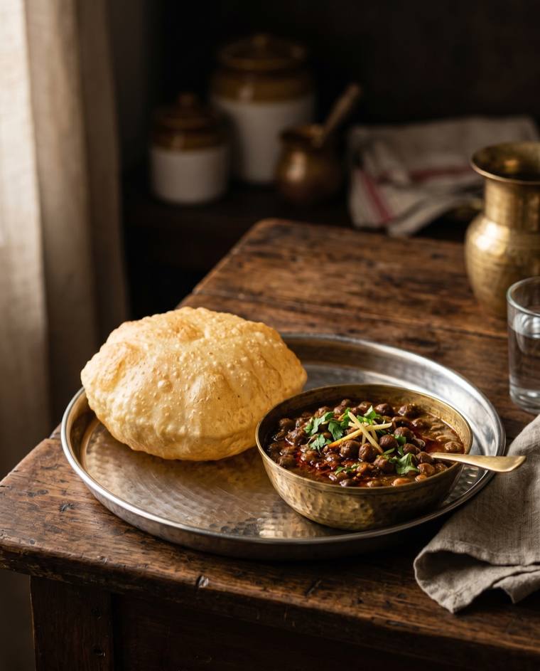 Chole Bhature, a Punjab dish, 456 kcal per serving