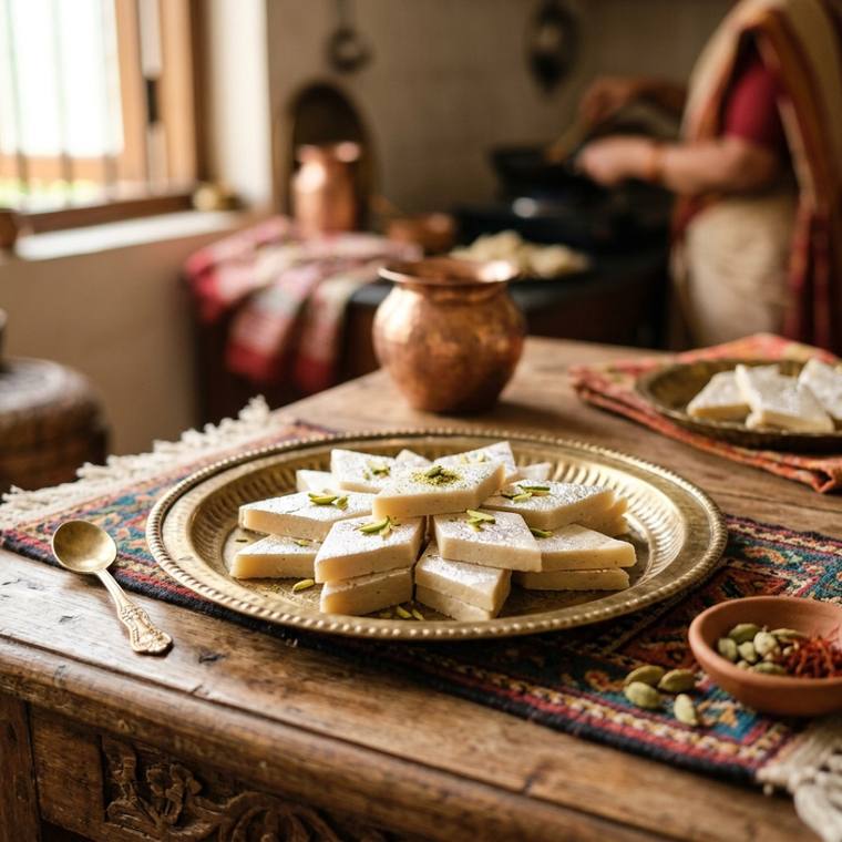 Kaju Katli, a Punjab dish, 98 kcal per serving