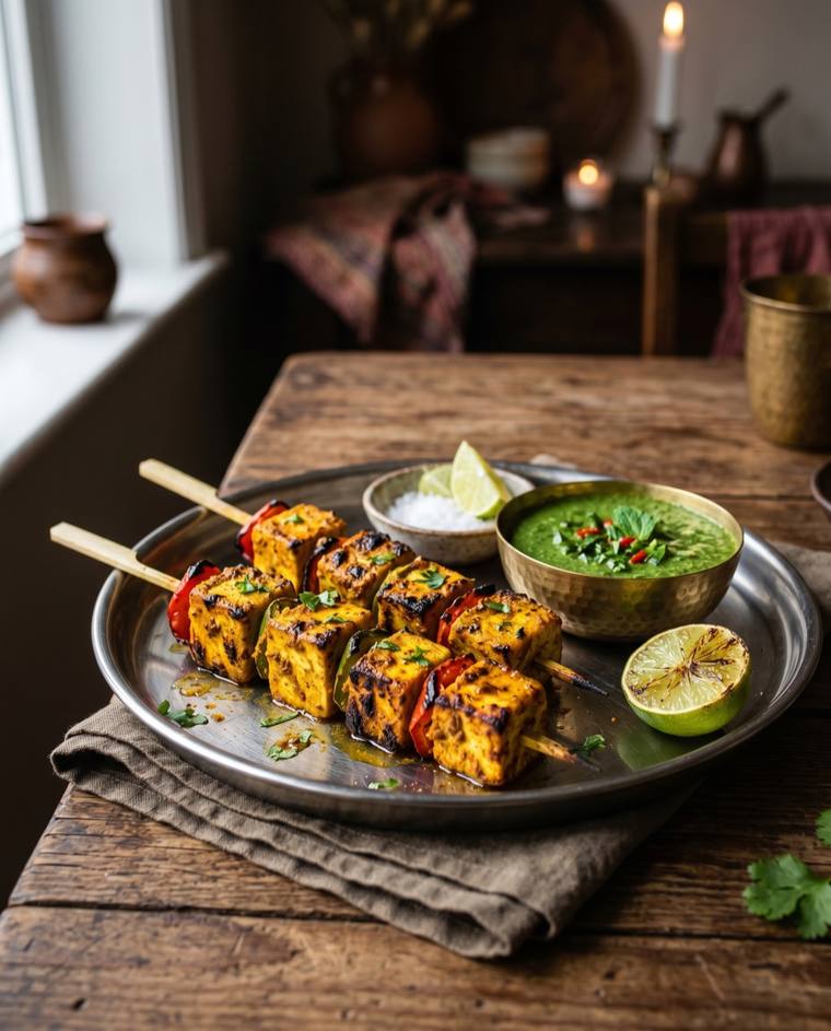 Paneer Tikka, a Punjab dish, 258 kcal per serving