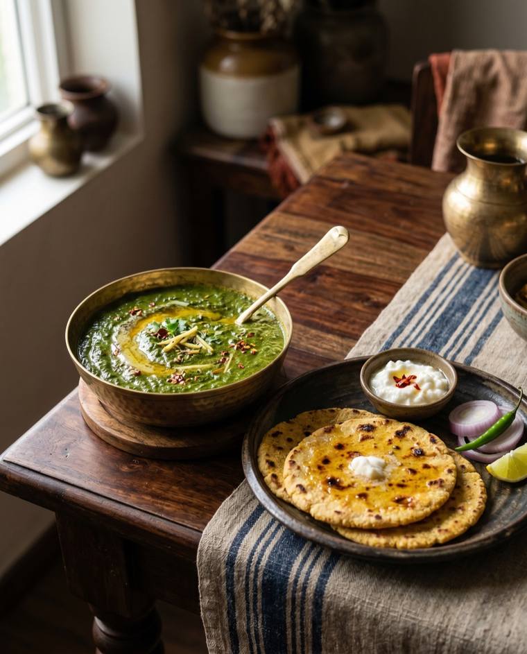Sarson da Saag, a Punjab dish, 132 kcal per serving