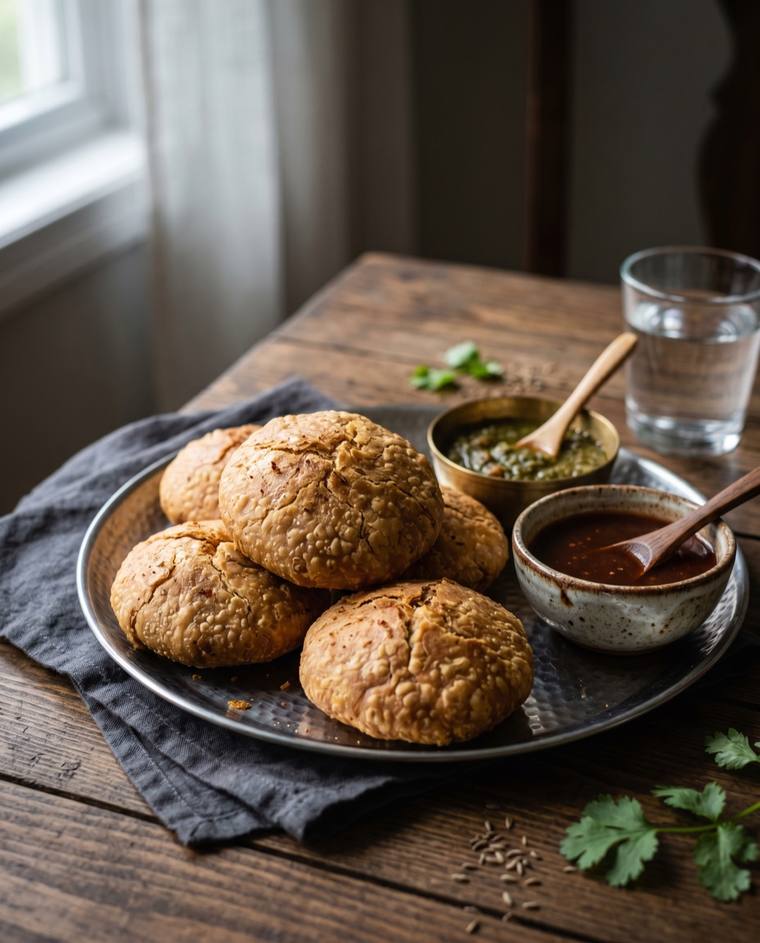 Pyaaz Kachori, a Rajasthan dish, 246 kcal per serving
