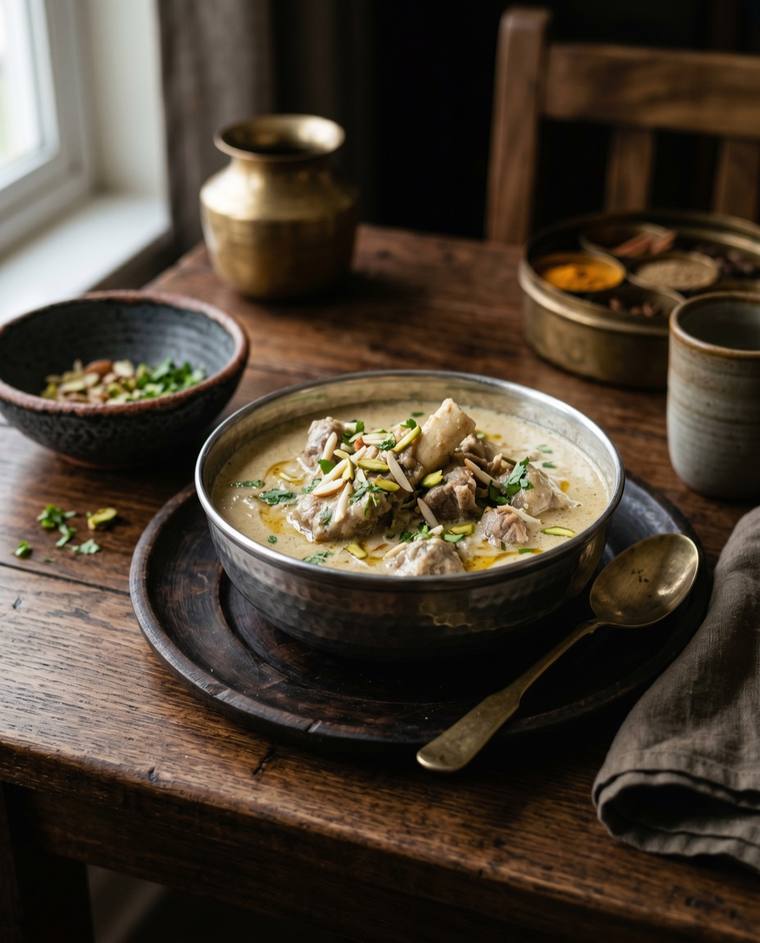 Safed Maas, a Rajasthan dish, 328 kcal per serving