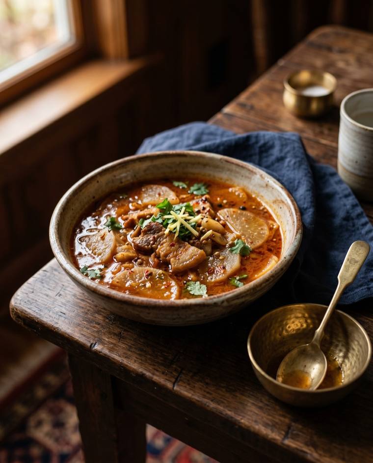 Phagshapa, a Sikkim dish, 212 kcal per serving