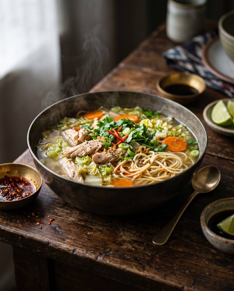 Thukpa, a Sikkim dish, 196 kcal per serving