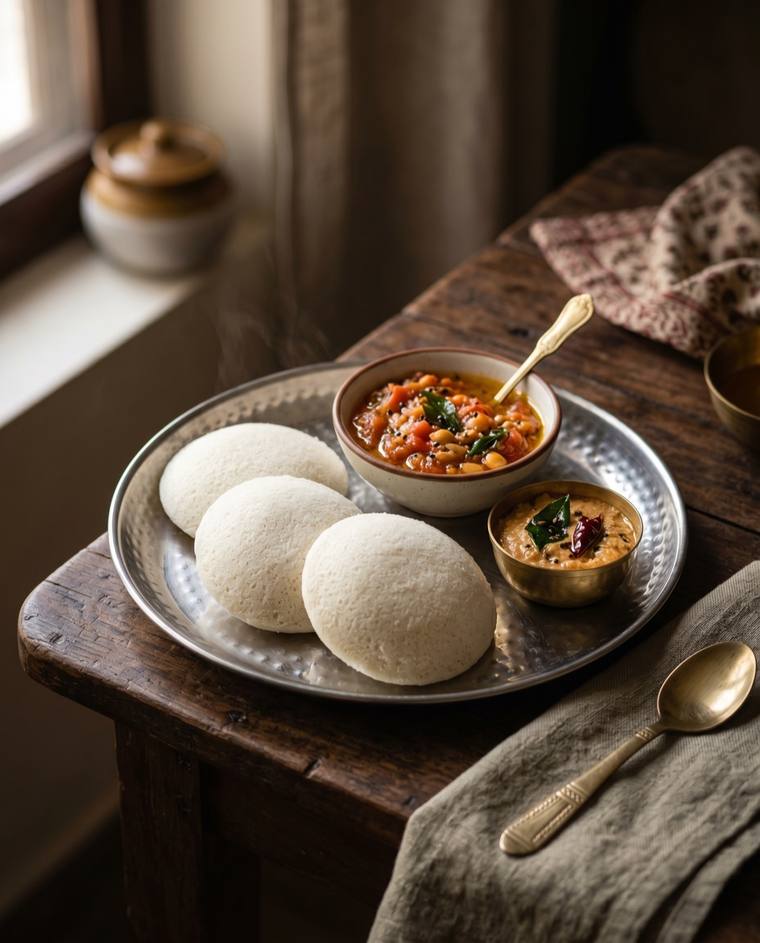 Idli, a Andhra Pradesh dish, 259 kcal per serving