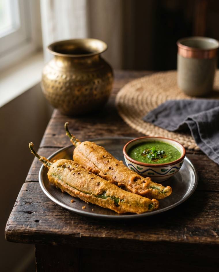 Mirchi Bajji, a Andhra Pradesh dish, 211 kcal per serving
