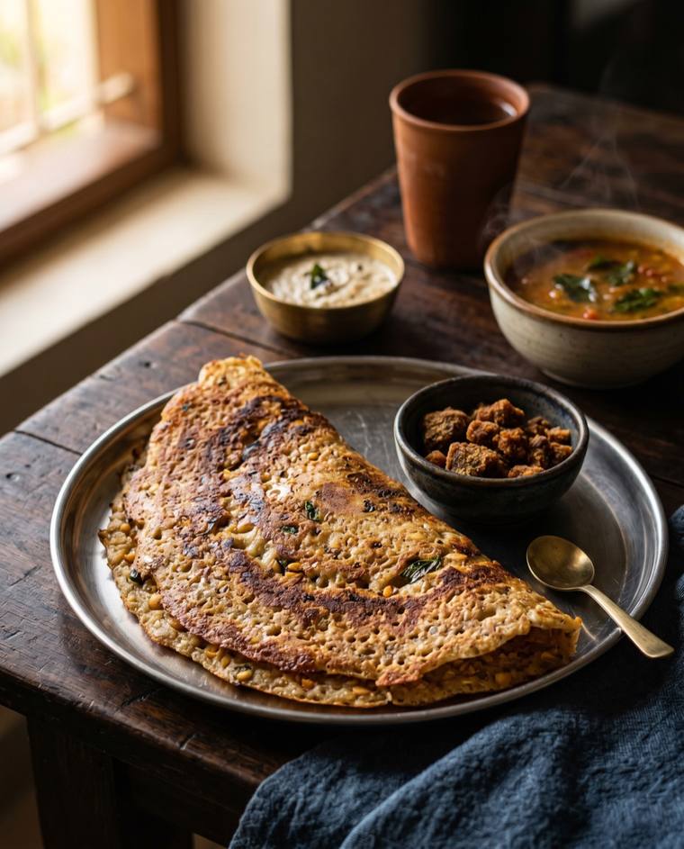 Adai, a Tamil Nadu dish, 253 kcal per serving