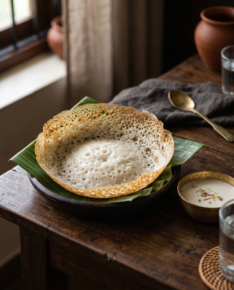Appam, a Tamil Nadu dish, 220 kcal per serving