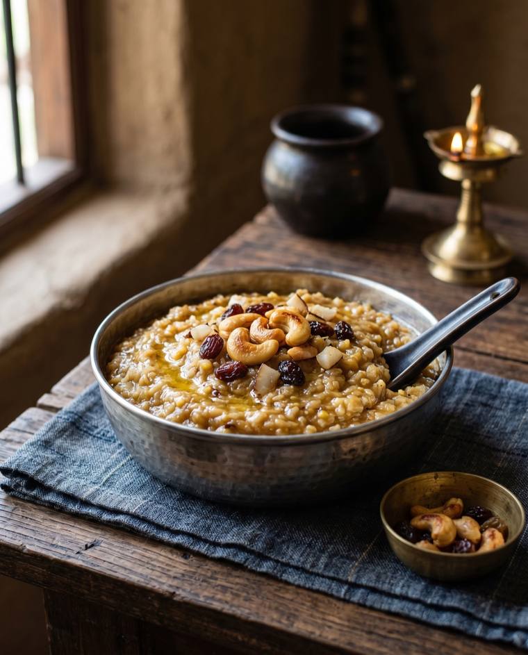 Sakkarai Pongal, a Tamil Nadu dish, 428 kcal per serving