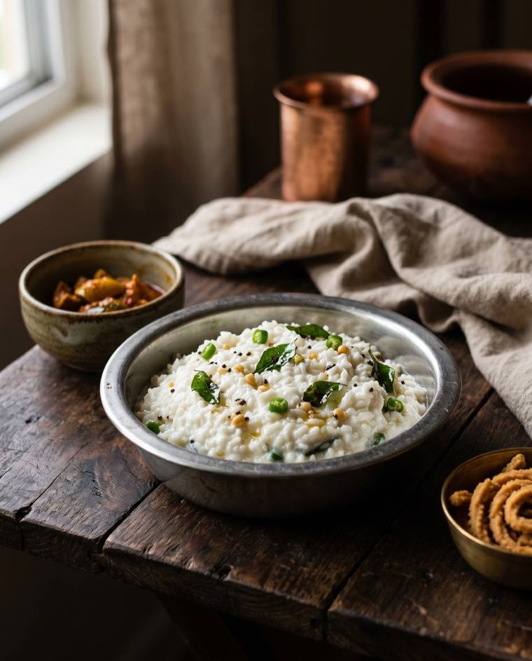 Thayir Sadam, a Tamil Nadu dish, 233 kcal per serving