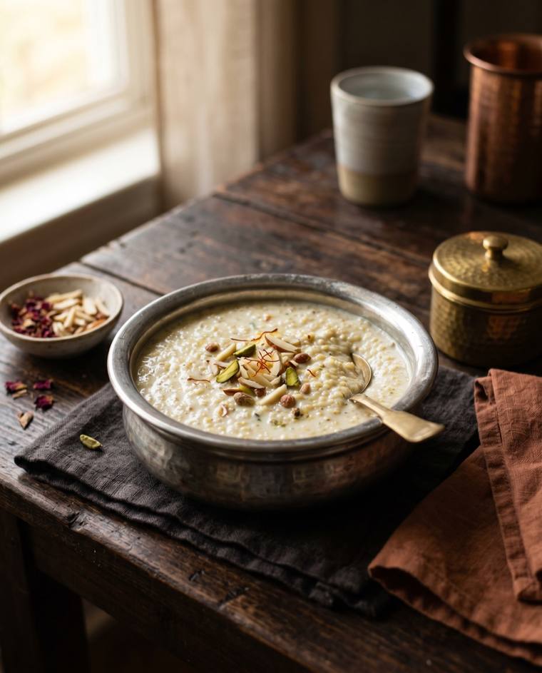 Jhangora Kheer, a Uttarakhand dish, 161 kcal per serving