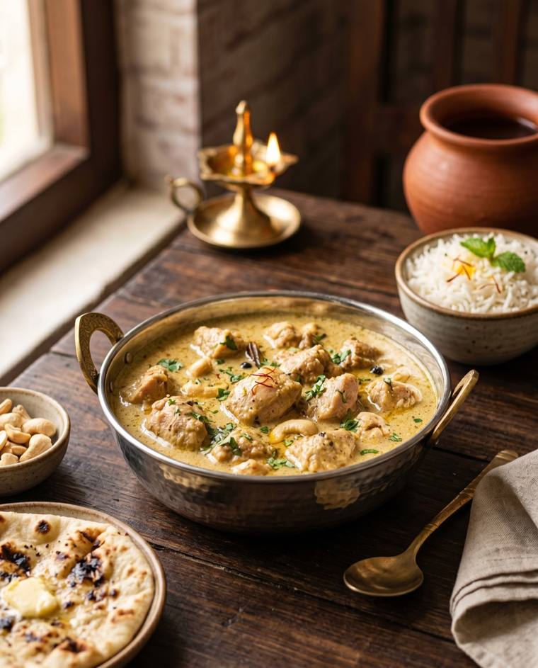 Awadhi Chicken Korma, a Uttar Pradesh dish, 383 kcal per serving