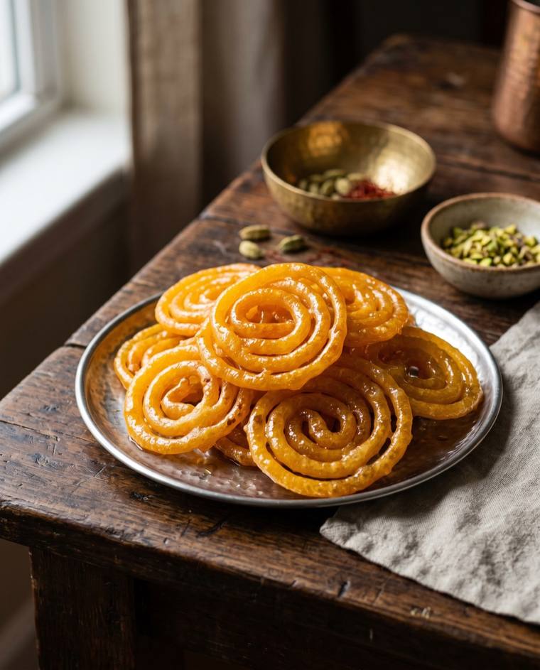 Jalebi, a Uttar Pradesh dish, 350 kcal per serving