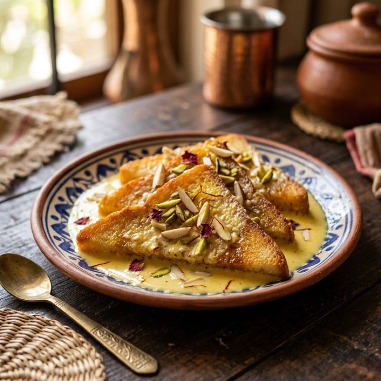 Shahi Tukda, a Uttar Pradesh dish, 575 kcal per serving