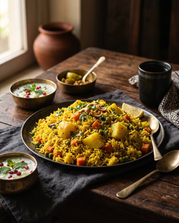 Tehri, a Uttar Pradesh dish, 258 kcal per serving